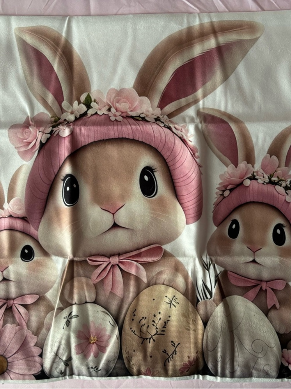 FOUR Bunny Themed Throw Pillow Covers